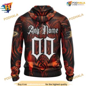 Personalized NHL Skull Art Design Unique Anaheim Ducks Hoodie 3D 2