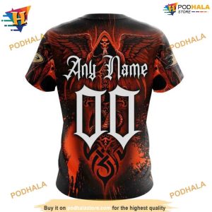 Personalized NHL Skull Art Design Unique Anaheim Ducks Hoodie 3D 4