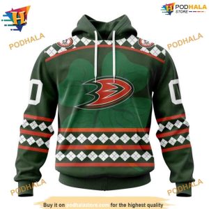 Personalized NHL St Patrick's Day Hockey Ducks Apparel Hoodie 3D 1