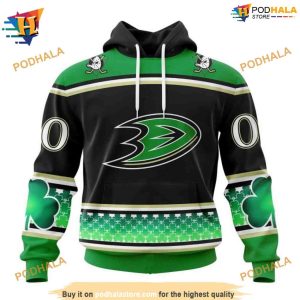 Personalized NHL St Patrick's Day Unisex Kits Anaheim Ducks Hoodie 3D 1
