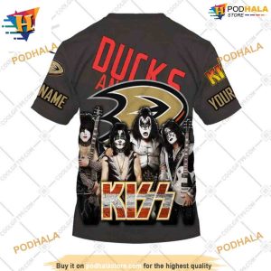 Personalized NHL x Kiss Band V2 Style Anaheim Ducks Hoodie 3D 4