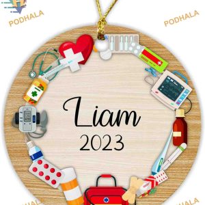 Personalized Name Year Ornament 2023, Medical Doctor Surgeon Christmas Gift