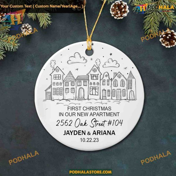 Personalized New Apartment Ceramic Ornament, 2023 Christmas Decoration