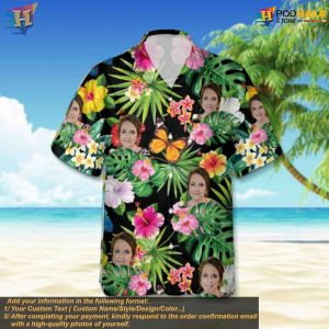 Personalized Photo Hawaiian Shirt Custom Face Adult Tropical Birthday Shirt 5