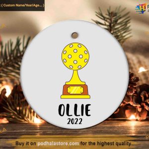 Personalized Pickleball Christmas Ornament, Sporty Holiday Gift