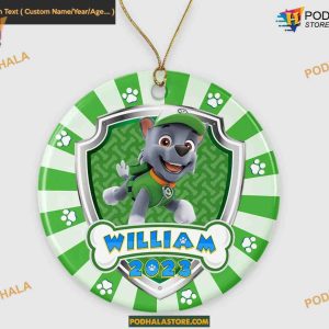 Personalized ROC-Ky Dog Christmas 2023 Ornament, Custom Kids Gift, Paw-Patrol Inspired