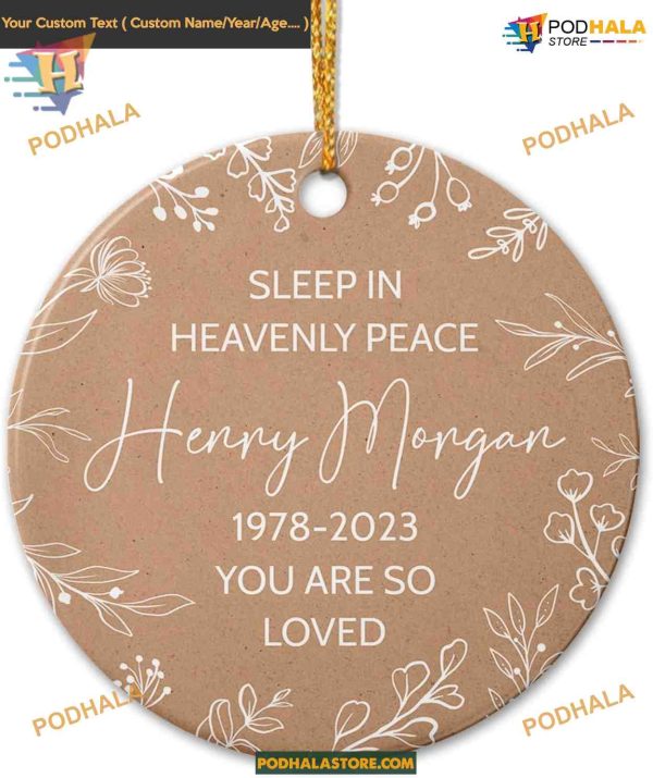 Personalized Sleep in Heavenly Peace 2023, Loved One Memorial Christmas Ornament