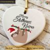 Personalized Sloth Christmas Bauble, Family Fun Christmas Gift