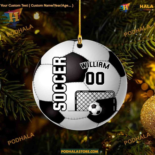 Personalized Soccer Ornament 2023, Christmas Tree Decoration, Player Gift
