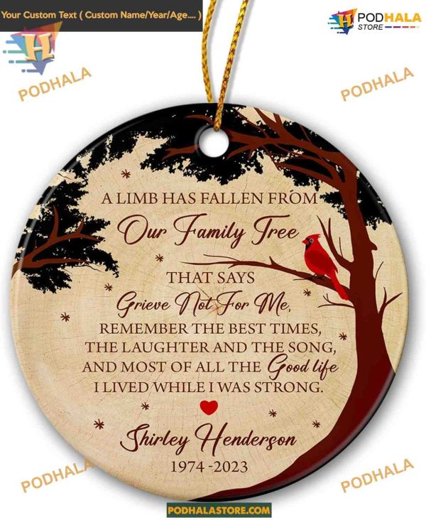 Personalized Sympathy Ornament 2023, Memorial for Loss of Parent, Family Remembrance