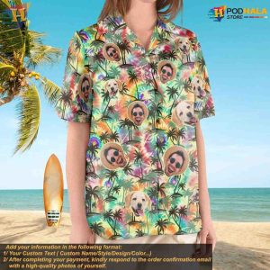 Personalized Tie Dye Hawaiian Shirt 80s 90s Retro Custom Face Shirt Birthday Gift 5