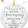 Personalized Wedding Anniversary 2023 Ornament, 25th Year Celebration Keepsake