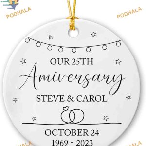 Personalized Wedding Anniversary 2023 Ornament, 25th Year Celebration Keepsake