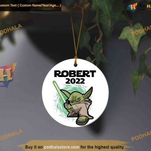 Personalized Yoda Ornament, Star Wars Christmas Tree Decor