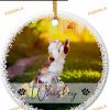 Pet Christmas 2023 Personalized Photo Ceramic Ornament, Custom Dog Cat Picture Keepsake