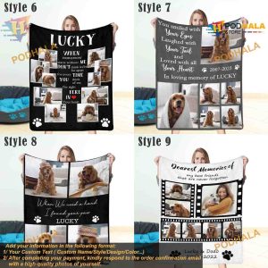 Pet Memorial Fleece Blanket Loss Souvenir Custom Photo Collage Pet Lover Unique 3
