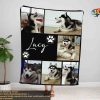 Pet Photo Blanket With Name, Personalized Dog Face, Pet Photoized Gift