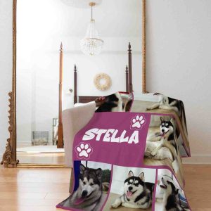Pet Photo Blanket With Name Personalized Dog Face Pet Photoized Gift 5