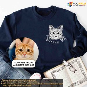 Pet Portrait Custom Shirt, Personalized Xmas T-Shirt with Pet Photo & Name