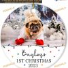 Pet's First Xmas Ceramic Ornament 2023 Custom Photo Frame for Dog & Cat