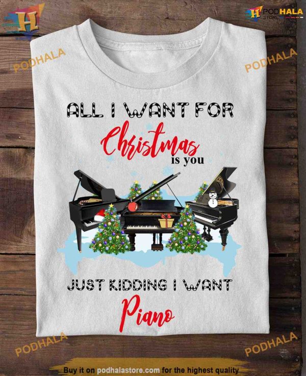 Pianist’s Christmas Dream Shirt, Wishing for Keys This Xmas