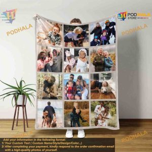 Picture Blanket With Text Personalized Photo Collage Best Friend Christmas Gift 4