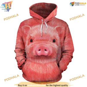 Pig Face Photo All Over Printed Full 3D Hoodie Sweatshirt For Animal Lovers 2