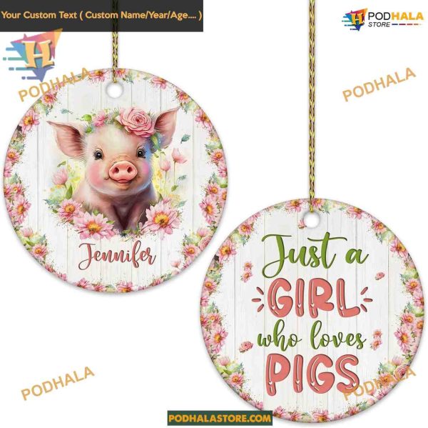 Pig Lover Personalized Ornament, Family Christmas Ornaments