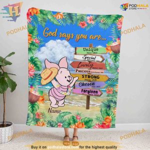 Piglet & Pooh Custom Anniversary Blanket, Funny Xmas Gifts