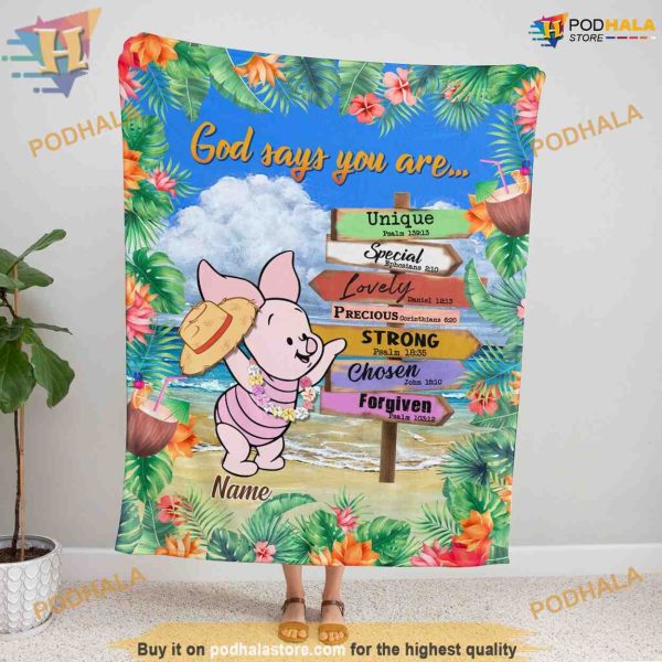 Piglet & Pooh Custom Anniversary Blanket, Funny Xmas Gifts