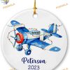 Pilot Airplane Ornament 2023, Personalized Pilot Christmas Tree Keepsake, Aviation Gift