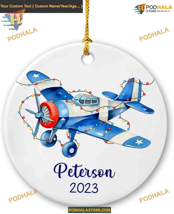 Pilot Airplane Ornament 2023, Personalized Pilot Christmas Tree Keepsake, Aviation Gift