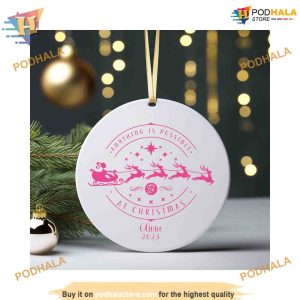 Pink Barbi Ornament Personalized Family Christmas Ornaments 2
