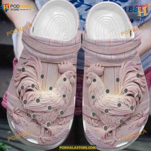 Pink Chicken White Sole Crocs, Stylish and Trending Gifts for Fashionistas