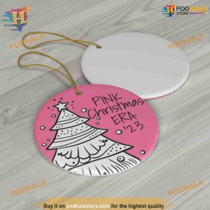 Pink Christmas Era Ornament 2023 Family Tree Decoration 2
