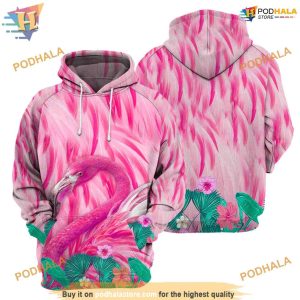 Pink Flamingo Full All Over Printed Funny Animal 3D Hoodie Sweatshirt 1
