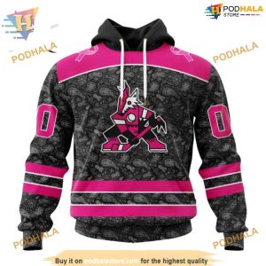 Pink In The Rink NHL Breast Cancer Arizona Coyotes Hoodie 3D Special Arizona Coyotes Apparel 1