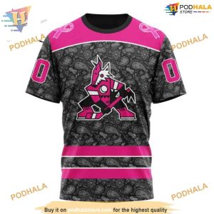 Pink In The Rink NHL Breast Cancer Arizona Coyotes Hoodie 3D Special Arizona Coyotes Apparel 3