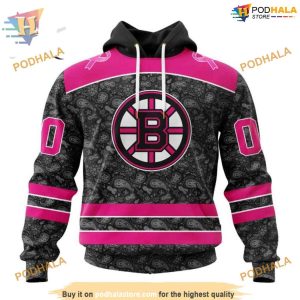 Pink In The Rink Special NHL Boston Bruins Hoodie 3D Breast Cancer Awareness Merch 1