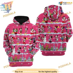 Pink Minnie Xmas Disney Hoodie, Funny Christmas Gift Ideas