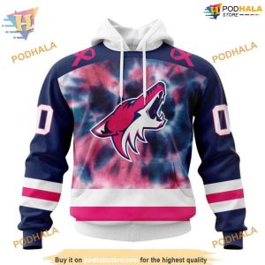 Pink October NHL Breast Cancer Arizona Coyotes Hoodie 3D Personalized Arizona Coyotes Gear 1