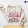 Pink Tree Winter Sweatshirt, Festive Christmas Crewneck, Women's Gift