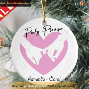 Pinky Promise Personalized Christmas Ornament, Custom Gift of Togetherness