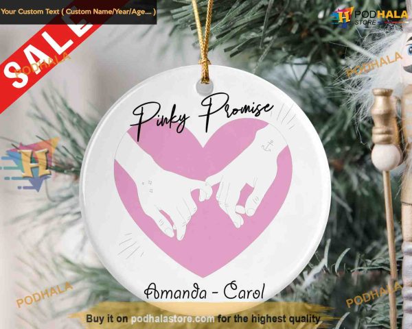 Pinky Promise Personalized Christmas Ornament, Custom Gift of Togetherness