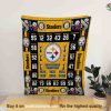 Pittsburgh Collage Retro Player Numbers Fleece Blanket, Funny Christmas Gift