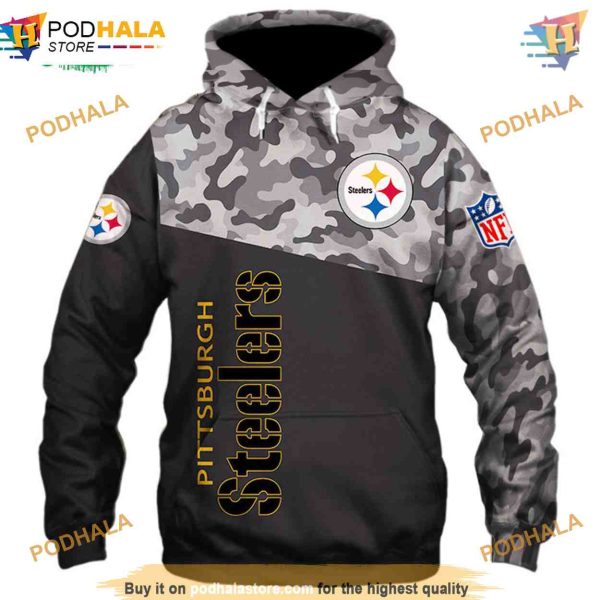 Pittsburgh Steelers Military 3D Hoodie, New Season Long Sleeve