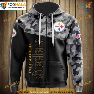 Pittsburgh Steelers Military 3D Hoodie New Season Long Sleeve 2