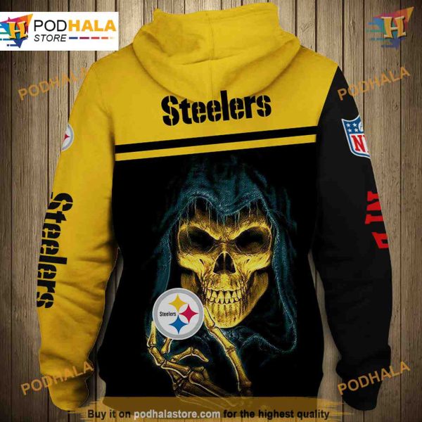 Pittsburgh Steelers Skull 3D Hoodie Fan’s Pullover Sweatshirt