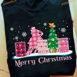 Plaid Horse Rider Christmas Shirt, Matching Family Christmas Shirt