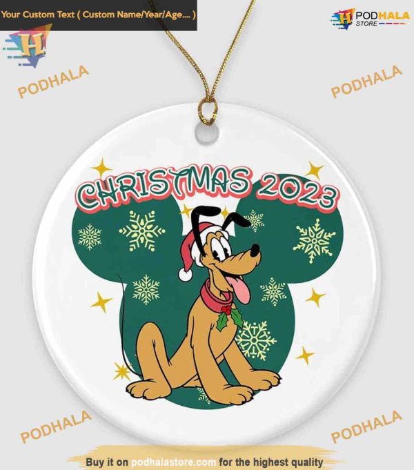 Pluto Dog Christmas 2023 Ornament, Disney Ornaments for Festive Tree Decor